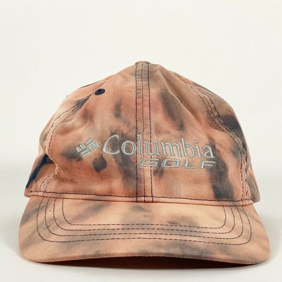 Columbia GOLF Strapback Hat Orange Marble Dye‎ ROC Logo Ball Cap - Picture 1 of 10